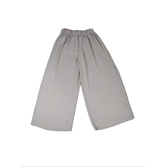 💸$10 Shein Wide Leg Women's Size Large Pull On Pants Light Sage Side Slit - Picture 2 of 5